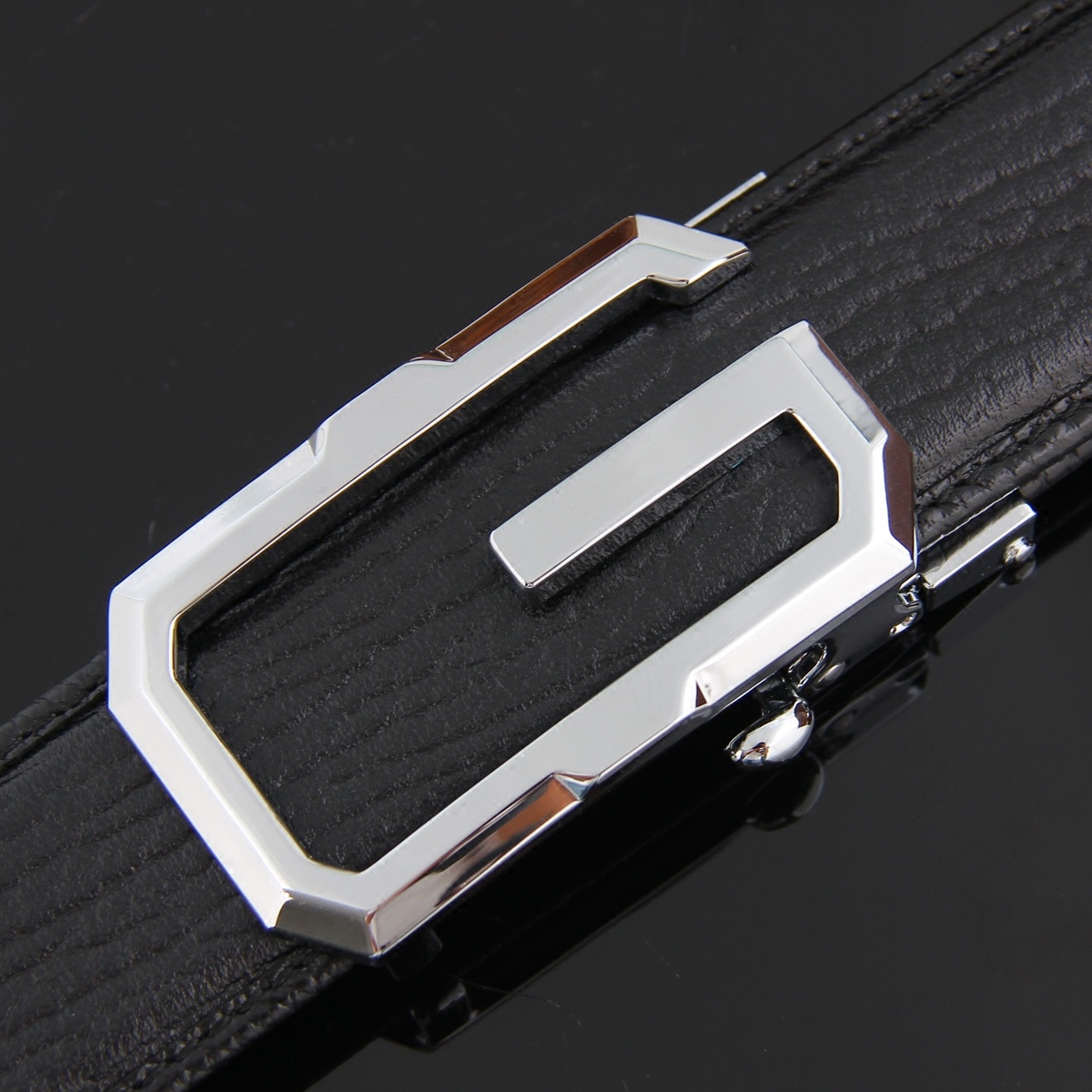 Ailanbao casual men's belt automatic buckle double-sided first layer leather G letter belt leather Korean version of the young and middle-aged