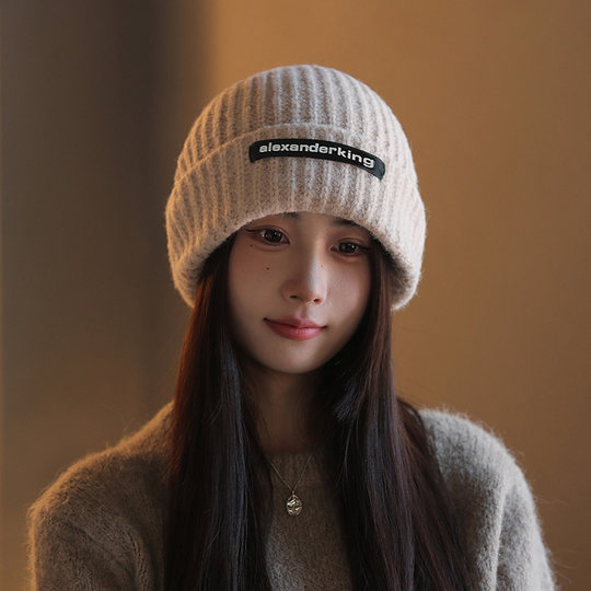 Fugui 2024 New Style Knitted Hat for Women, Autumn and Winter, Thickened, Warm, Versatile, Loose, Ear-Protecting, Trendy Slouchy Beanie