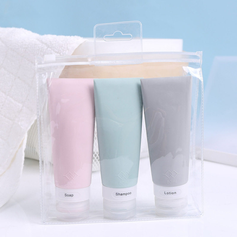 Silica gel bottle travel extrusion soft emulsion bottle cosmetics Shower Gel Shampoo portable empty bottle storage bottle