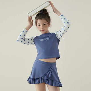 2026 New Style Children's Girls' Swimsuit Two-Piece Skirt for Older Girls, Swimsuit for Junior High School Students with Chest Pads, Hot Spring Swimsuit for Girls