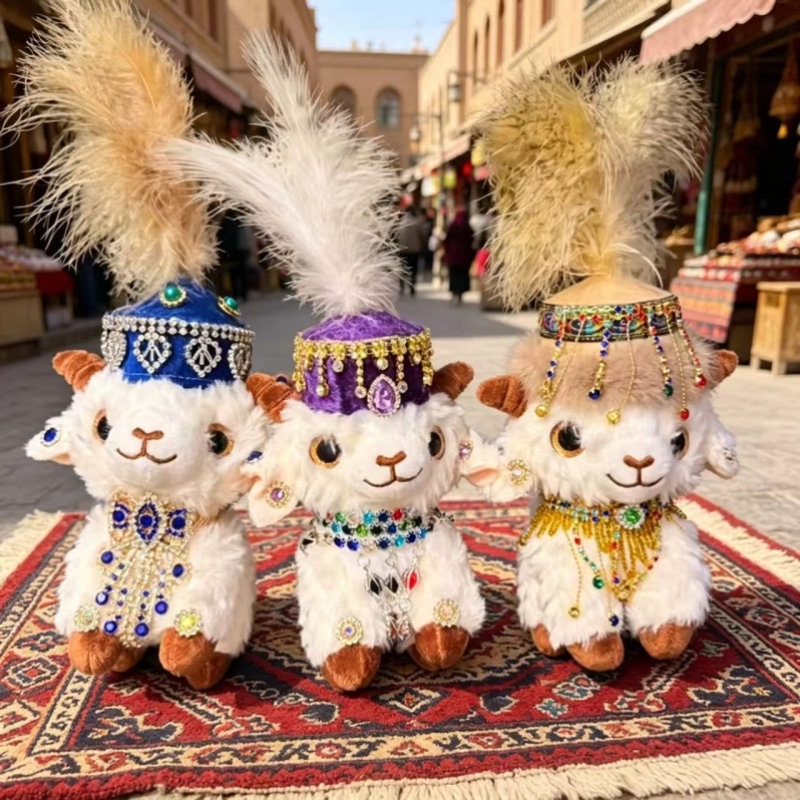 Xinjiang Little Sheep Plush Toy Internet Celebrity Cultural Creative Souvenir Gift Pendant DIY Wealthy Little Sheep Plush Keychain