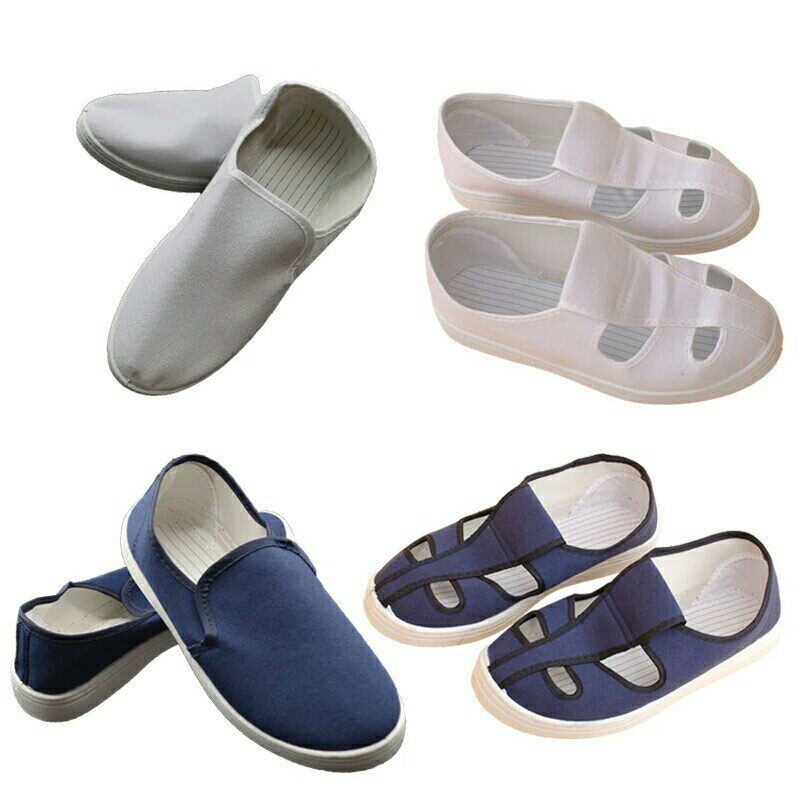 Antistatic Four Holes Shoes Middle Towels Electrostatic Cloth Shoes Electronics Factory Dust-free Workshop Dust-free Shoes Working Shoes Versatile