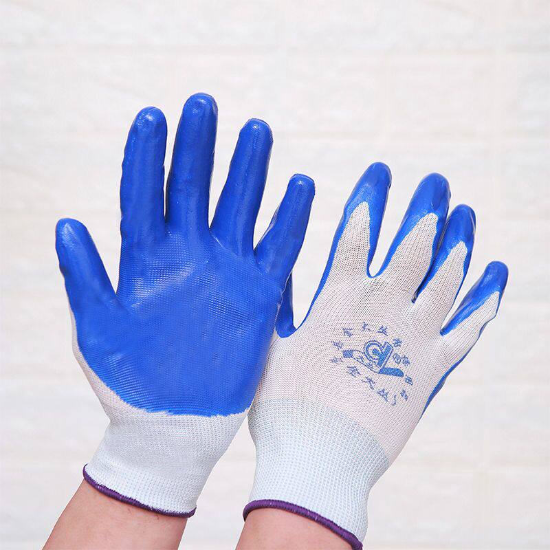 Gold bushes coated with nylon NYLON Gloves Labor work for work Protective hanging glue Dipped Glue Anti Slip Wear