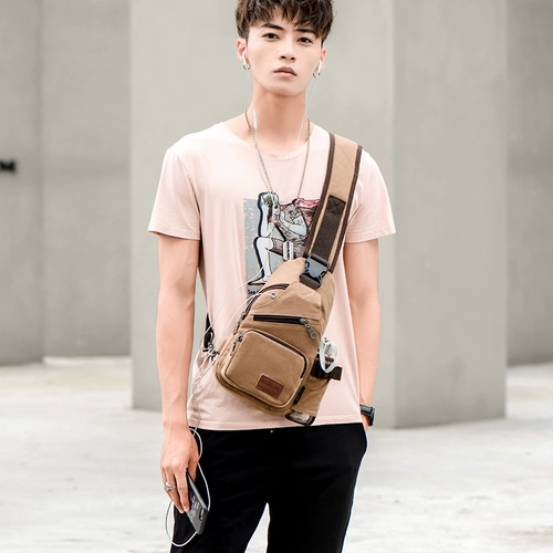 Летняя нагрудная сумка для отдыха, универсальная сумка на одно плечо, тканевая трендовая небольшая сумка, поясная сумка