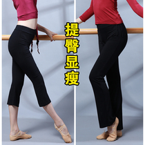 New straight dance pants thin practice pants Modal black adult yoga pants body training seven points trousers