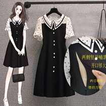 Postpartum plus size lactation dress summer out belly women wear thin fashion hot mother feeding skirt
