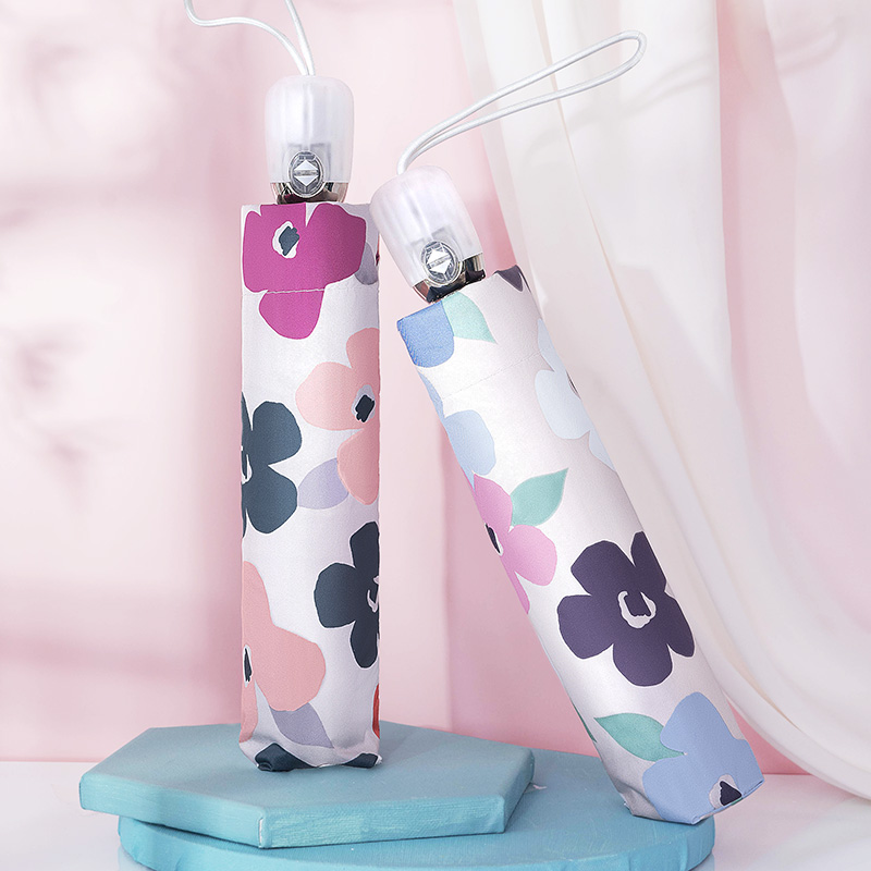 Fully automatic sun umbrella vinyl sunscreen UV umbrella ins Hyun Ya wind and rain dual-purpose student umbrellas