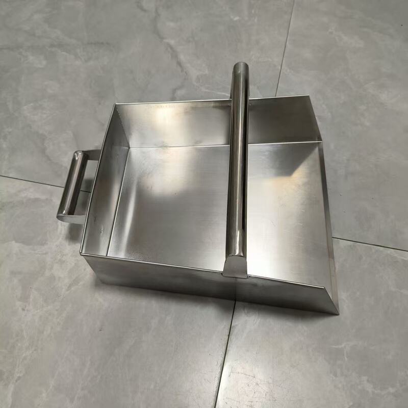 Square Stainless Steel Dustpan Commercial Material Shovel Dough Pinch Agricultural Material Shovel Household Thickeneded Grain Feed Shovel Spoon