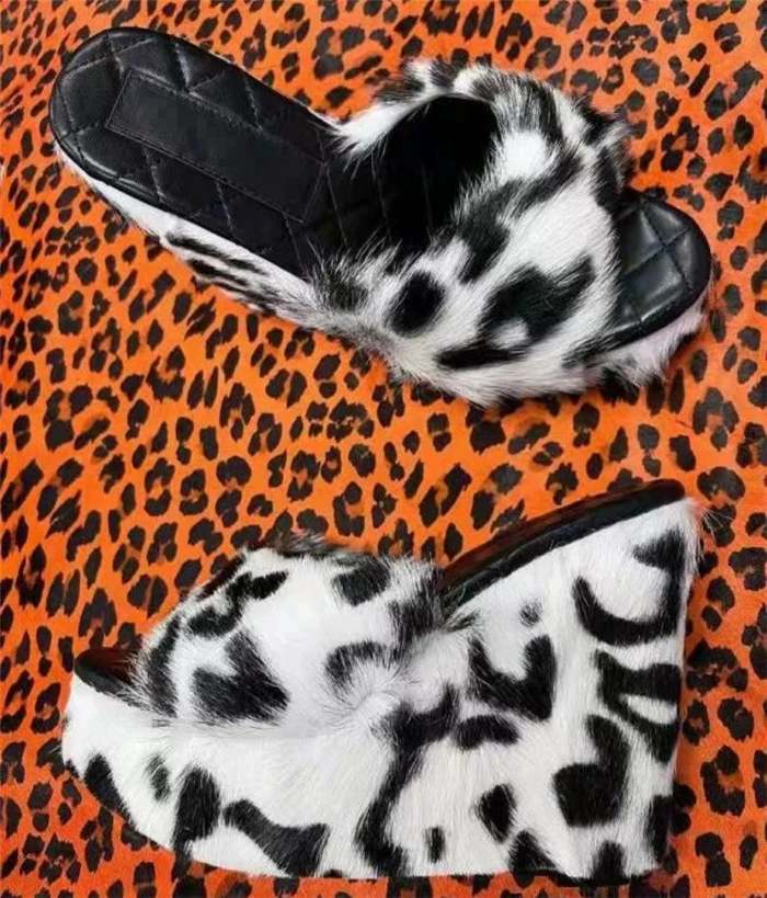 Европейские и американские шерстяные тапочки женские с мехом Fleece Fur Slippers Сандалии для женщин