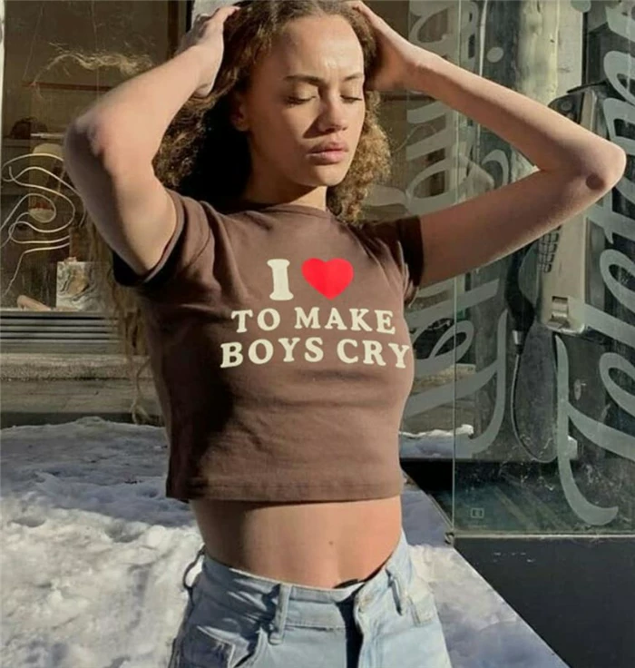 Европейский и американский короткий футболка женский топ crop top tee shirt shirt women