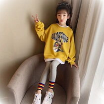 Korean girls sweater set 2021 spring dress new middle child fashionable foreign style Net red loose girl two-piece set