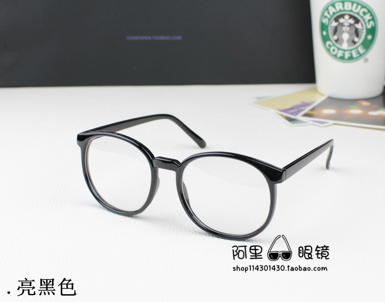 Kính gọng kính chống bức xạ thủy tinh nam Khung kính gọng tròn cổ điển Có ống kính có thể được trang bị kính cận thị khung nữ gọng kính tròn