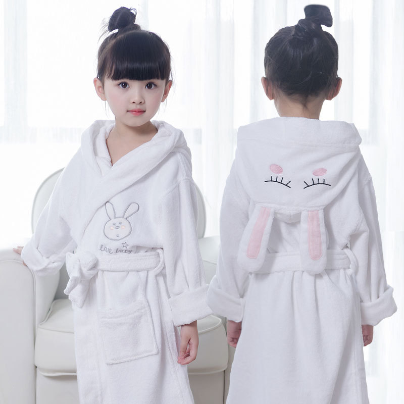 Ruyi Children's Bathrobe for Girls, Pure Cotton, Absorbent and Quick-Drying, Boys' Swimming Bath Towel Cape, Wearable Bathrobe