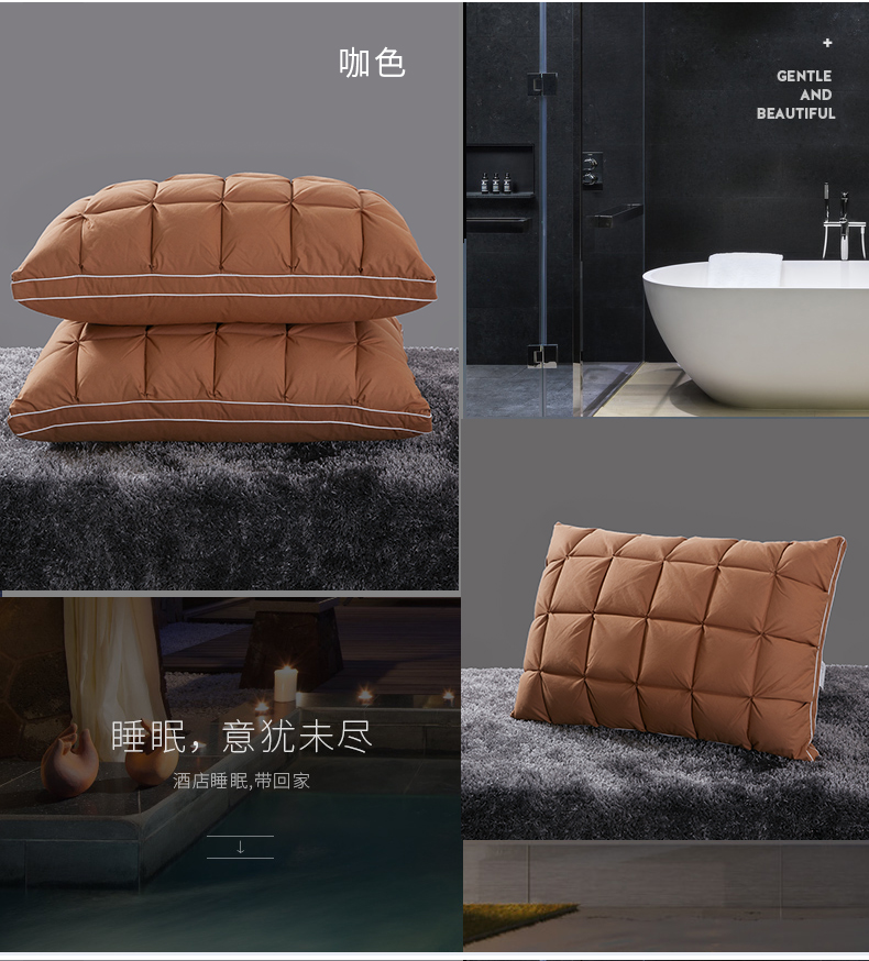 Gối xuống 95 lông ngỗng trắng hộ gia đình gối bông cổ tử cung mềm và mềm gối cao và thấp gối khách sạn năm sao - Gối gối ôm cho bé