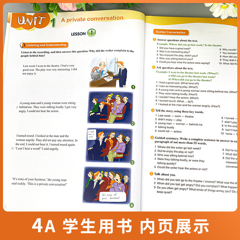 New Concept English Youth Edition 4A Student Book (with Mp3+Dvd) Foreign Language Teaching and Research Press Junior High School Grades 8-9 Self-Study English Listening, Speaking, Reading, Writing, Grammar, Vocabulary Textbook