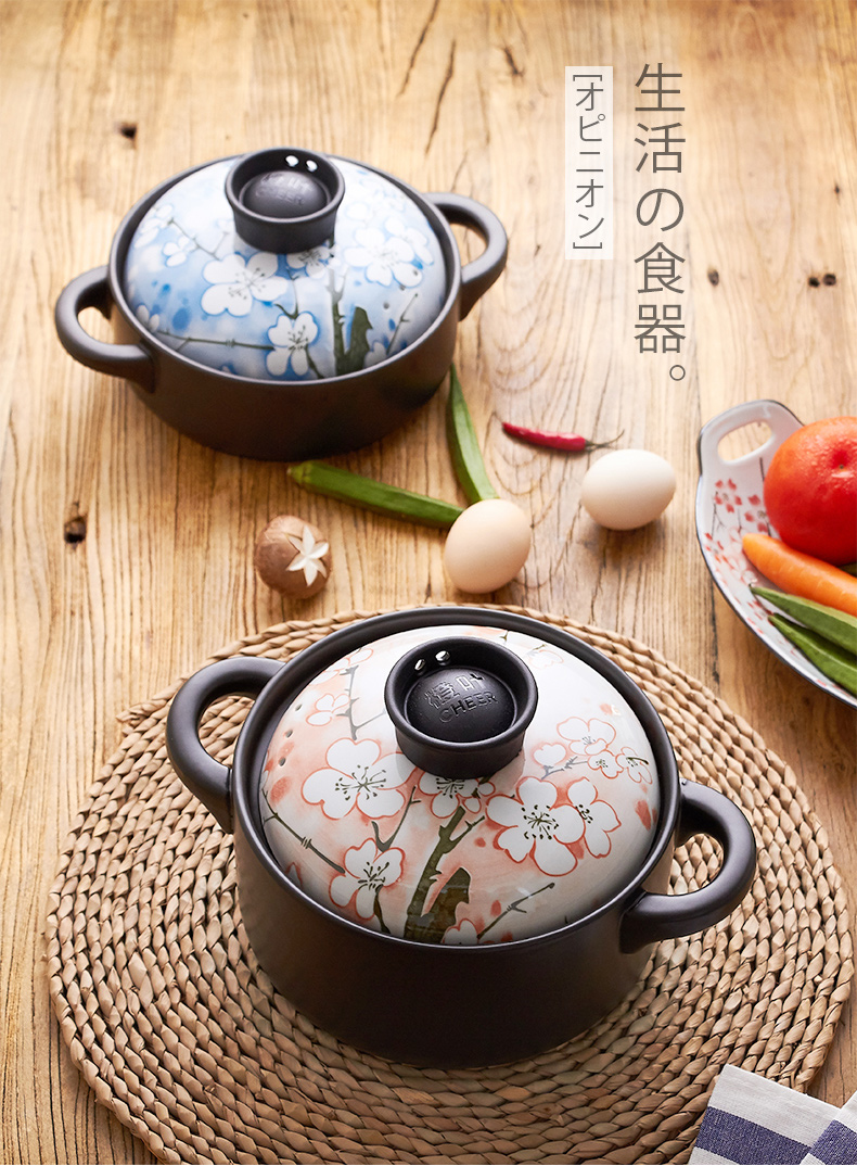 Orange leaf ceramic high - temperature Japanese soup rice casseroles, crock simmering casserole flame household gas cooker