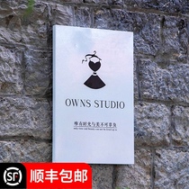 Creative company house number custom studio logo card advertising Bronze medal custom plaque outdoor brand door signboard