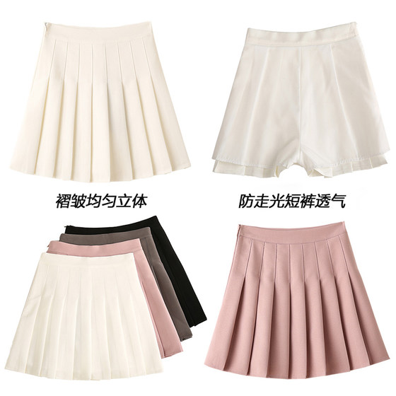 Black pleated skirt for women summer gray high-waisted a-line 2024 new spring, autumn and winter slimming little jk skirt