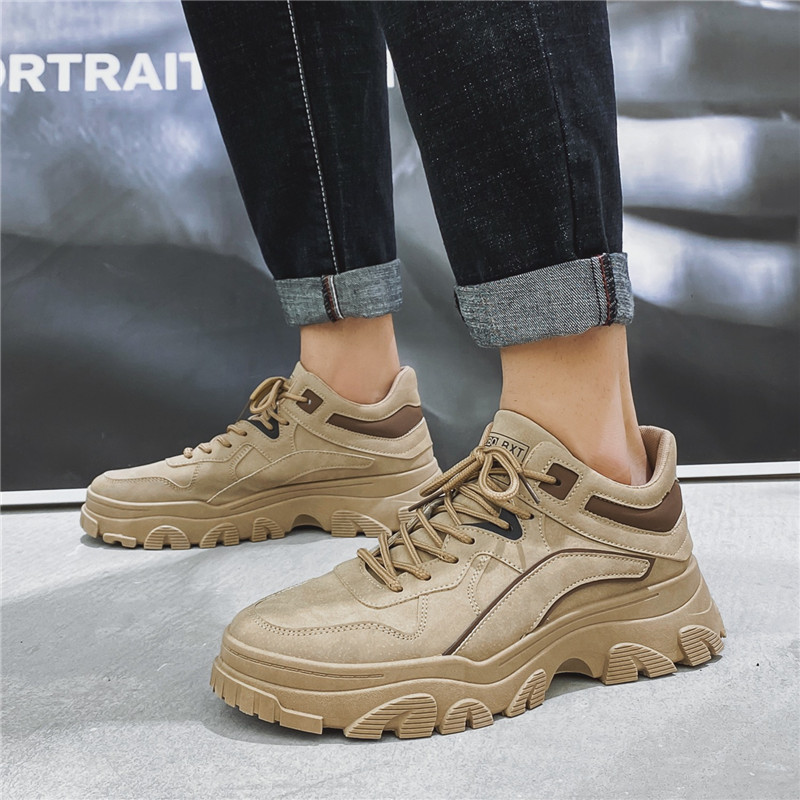 Mid-tube autumn Martin boots winter high-tube Joker tooling ulzzang snow plus velvet warm cotton shoes men's shoes