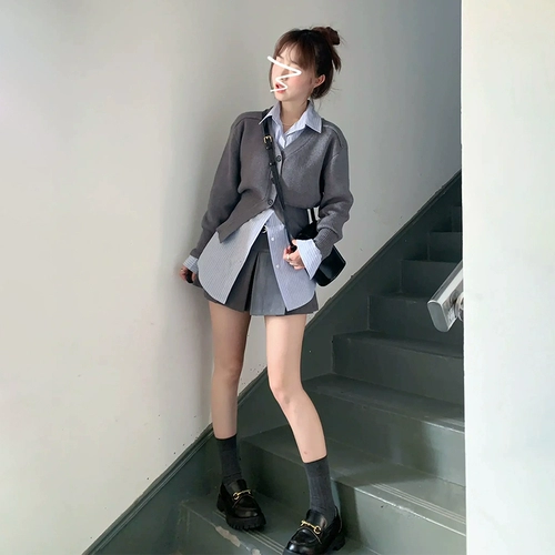 Демисезонный комплект для отдыха, юбка, коллекция 2023, популярно в интернете, осенний