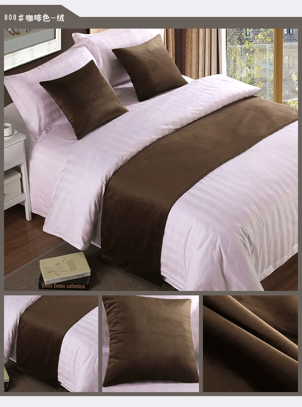Khách sạn khách sạn bộ đồ giường vải cao cấp khách sạn giường màu rắn khăn khách sạn giường cờ giường đuôi pad bảng cờ trải giường ga trai giuong