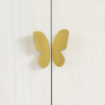 ins wind Nordic simple brass handle Wardrobe door cabinet chest of drawers Gold creative butterfly brass handle