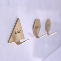 Brass Nordic creative personality hook wall retro nostalgic decoration coat hook cloakroom seamless nail-free hook
