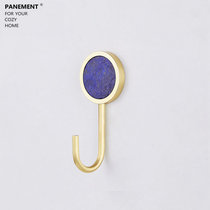 Nordic creative brass hook natural Lapis lazuli wall wall hanging ins single hook kitchen bathroom nail-free hook