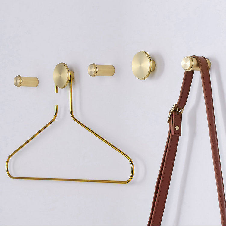 Nordic Brass Cloister Hood Full Copper Solid Hanging Nail Creativity Living Room Kitchen Bedroom Bookroom Wall Decoration Hook