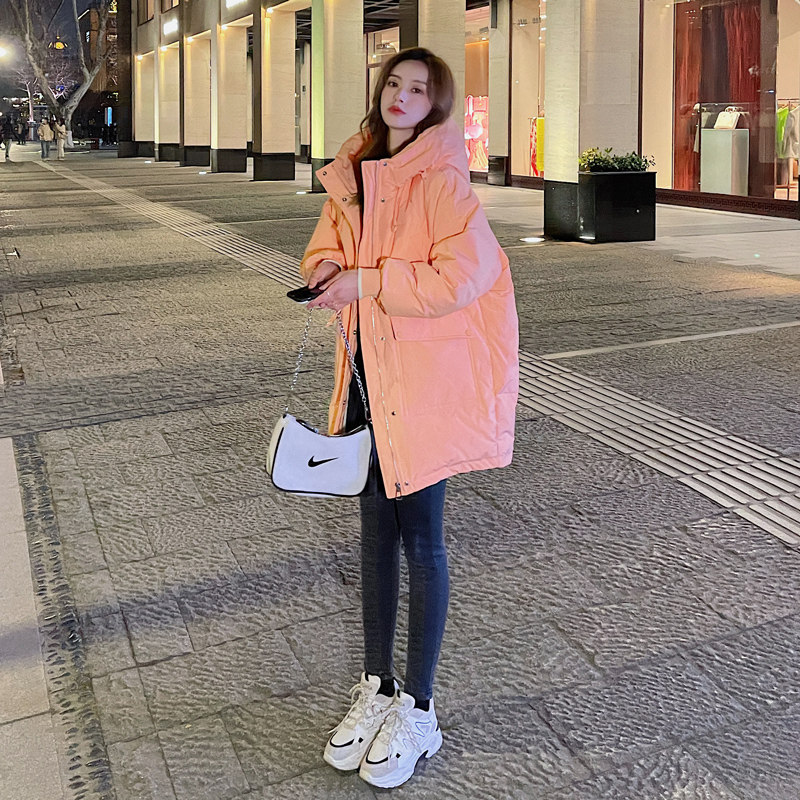 majewuyu white duck suede with cap down jacket woman winter new small sub-design sensation small crowdbread coat jacket