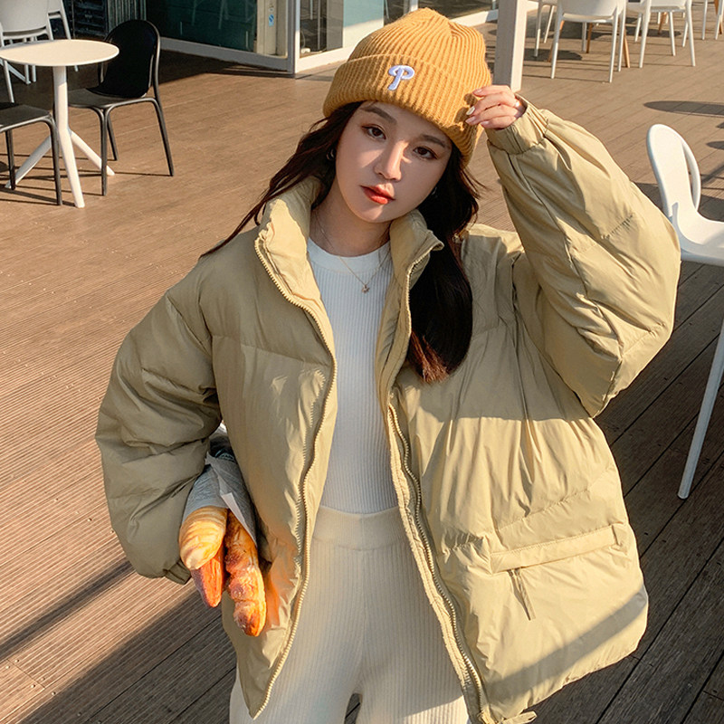 majewuyu short white duck down jacket women's winter new style stand-up collar thickened warm couple's bread clothes tide