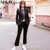 majewuyu Maggie Story Star Yang Ying Same Black Professional Suit Jacket Pants Shirt Set of Three