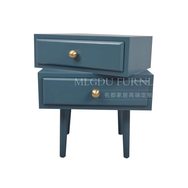 Nordic Light Extravagant Solid Wood Bed Head Cabinet Brief Rear Modern Bedroom Blue Containing Cabinet Bed Head Cabinet Soft On Double Bed