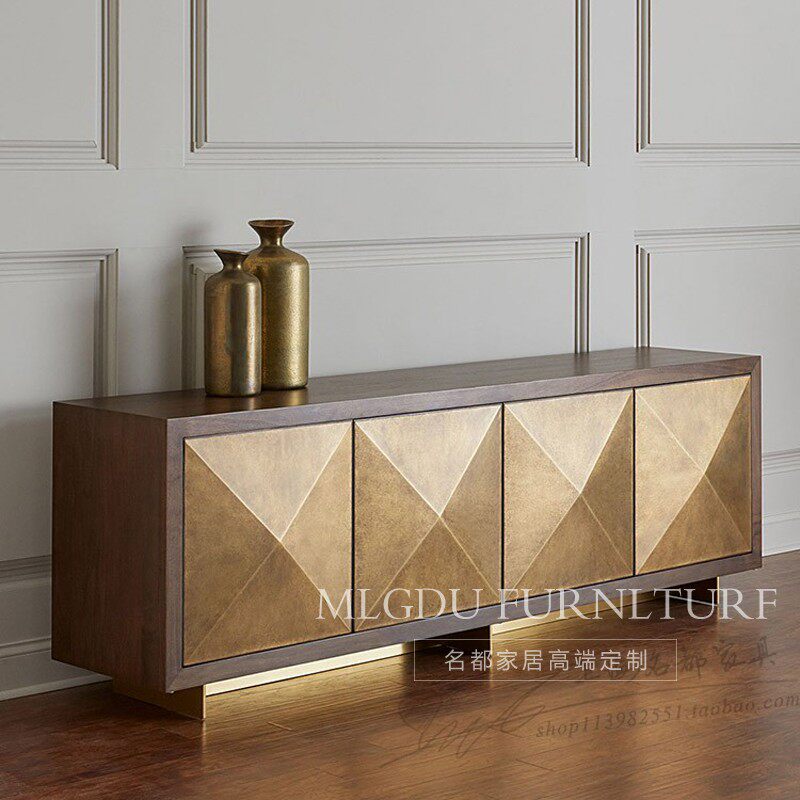 American light luxury solid wood TV cabinet neoclassical sideboard porch cabinet solid wood TV cabinet decorative cabinet can be customized