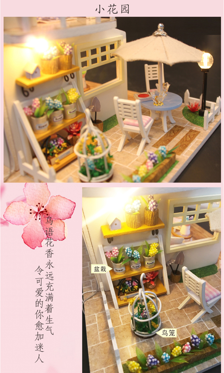 Đồ chơi trẻ em sáng tạo Cô bé gái tặng quà sinh nhật 5-6-7-8-9-10 tuổi Ngôi nhà búp bê xếp hình cho bé