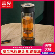Fuguang High-end Tea Water Separation Tea Cup Male Tea Maker Glass Cup Elders Teacher Leader Gift Custom Water Cup