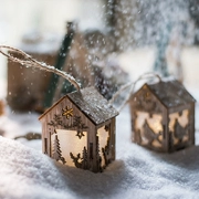 雪 Đèn nhà tuyết Trang trí cây thông Noel Lễ hội không khí tiệc tùng Ánh sáng bóng đêm quyến rũ