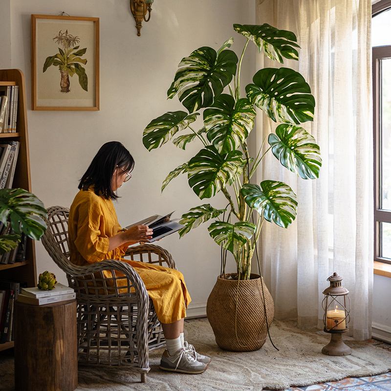 Artificial Monstera Plant Potted Large Indoor Floor-Standing High-Quality Simulated Plant Decoration Ornament Artificial Monstera Plant Potted Large Indoor Floor-Standing High-Quality Simulated Plant Decoration Ornament