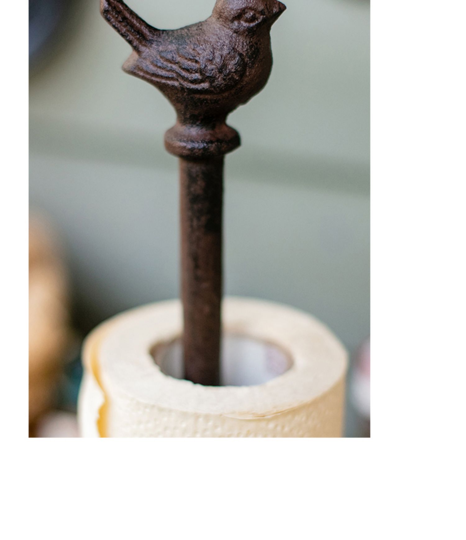 Asciugamano di carta da cucina in corda di canapa in filato di uccellino in ghisa, decorazione decorativa, portaoggetti verticale da scrivania_voghion.com