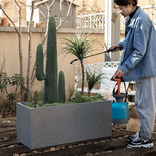 掬涵 Прямоугольный цветочный горшок из магниевой глины, цементный цветочный ящик, ясли, открытый балкон, перегородка во дворе, ящик для посадки цветов и зеленых растений