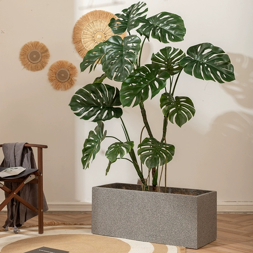 掬涵 Прямоугольный цветочный горшок из магниевой глины, цементный цветочный ящик, ясли, открытый балкон, перегородка во дворе, ящик для посадки цветов и зеленых растений