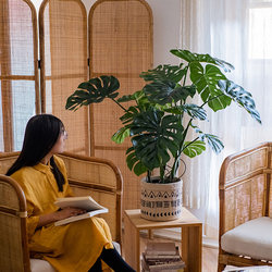 Nordic-Style Artificial Green Plant Monstera, Artificial Plant Floor Decoration, Living Room Indoor Fake Office Decoration
