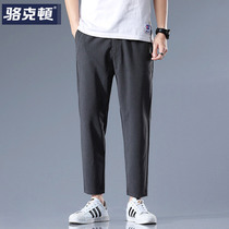 Autumn mens pants thin mens casual pants mens loose straight ankle-length pants Ruffian handsome Korean version of the trend