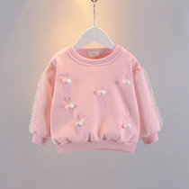 2021 autumn winter new children dress girl foreign air round collar sweatshirt children long sleeves gush blouse baby jacket head jacket