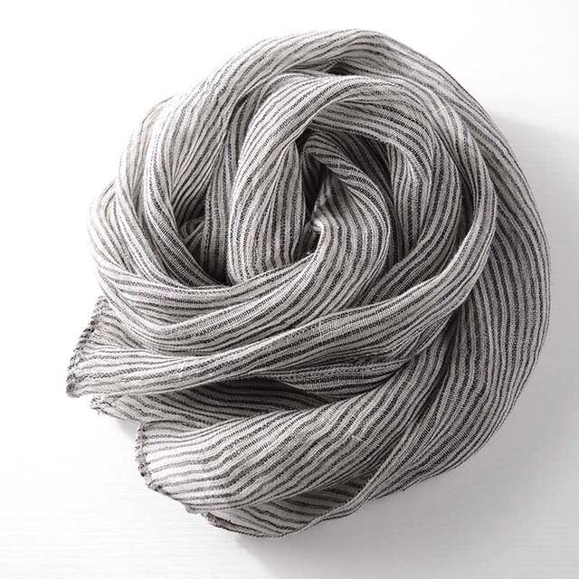 Japanese artistic linen scarf for women