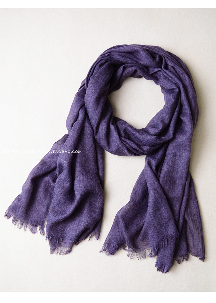 春夏季薄款男士围巾深灰色百搭黑色纯色棉麻年轻人围巾女防晒披肩详情52