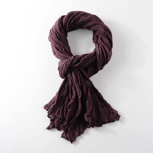 Pleated cotton and linen casual scarves for men and women