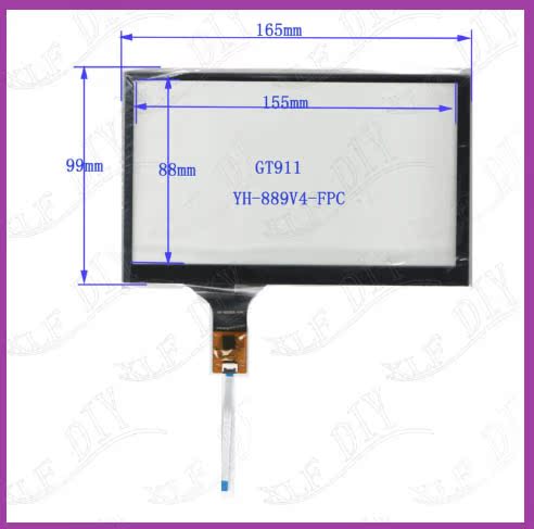 YH-889V4 Car 7-inch navigation capacitor GT911 touch handwritten outer screen glass 165*99mm