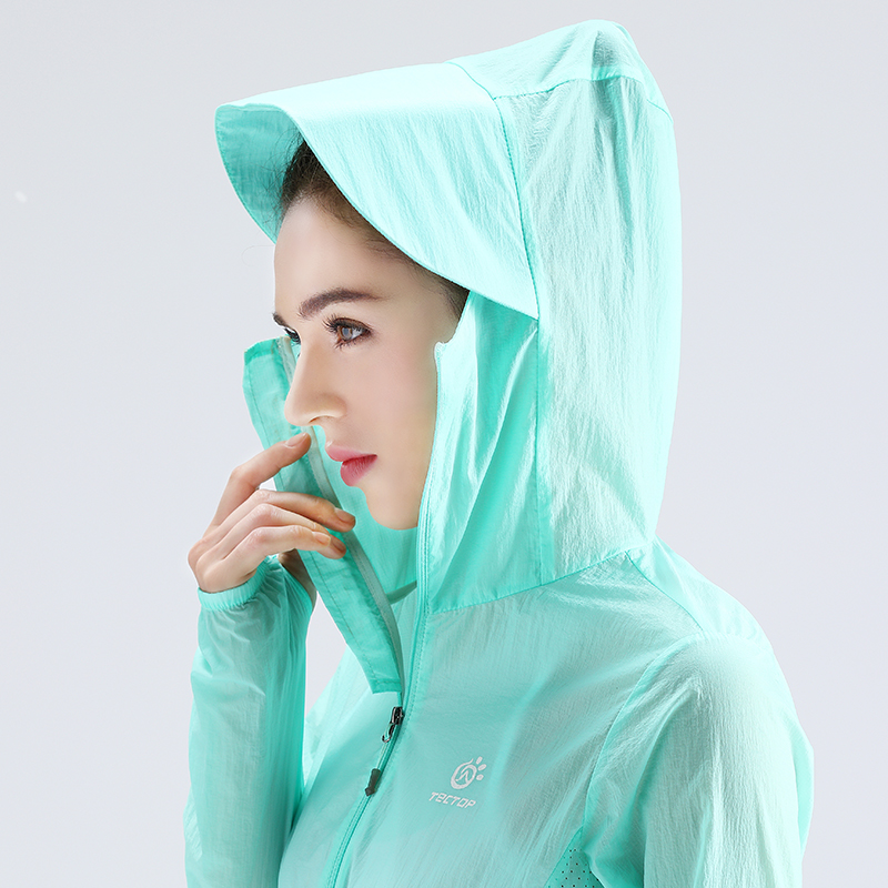teccoop exploits spring summer sunscreen women's skin windsweaters for long version sunscreen jacket travel clothes even hat women