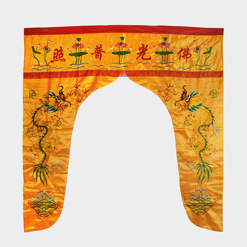 Buddhist and Taoist supplies 1m 2m 3m 4m God tent god light shines Buddha light shines door color banner red and yellow fine embroidery
